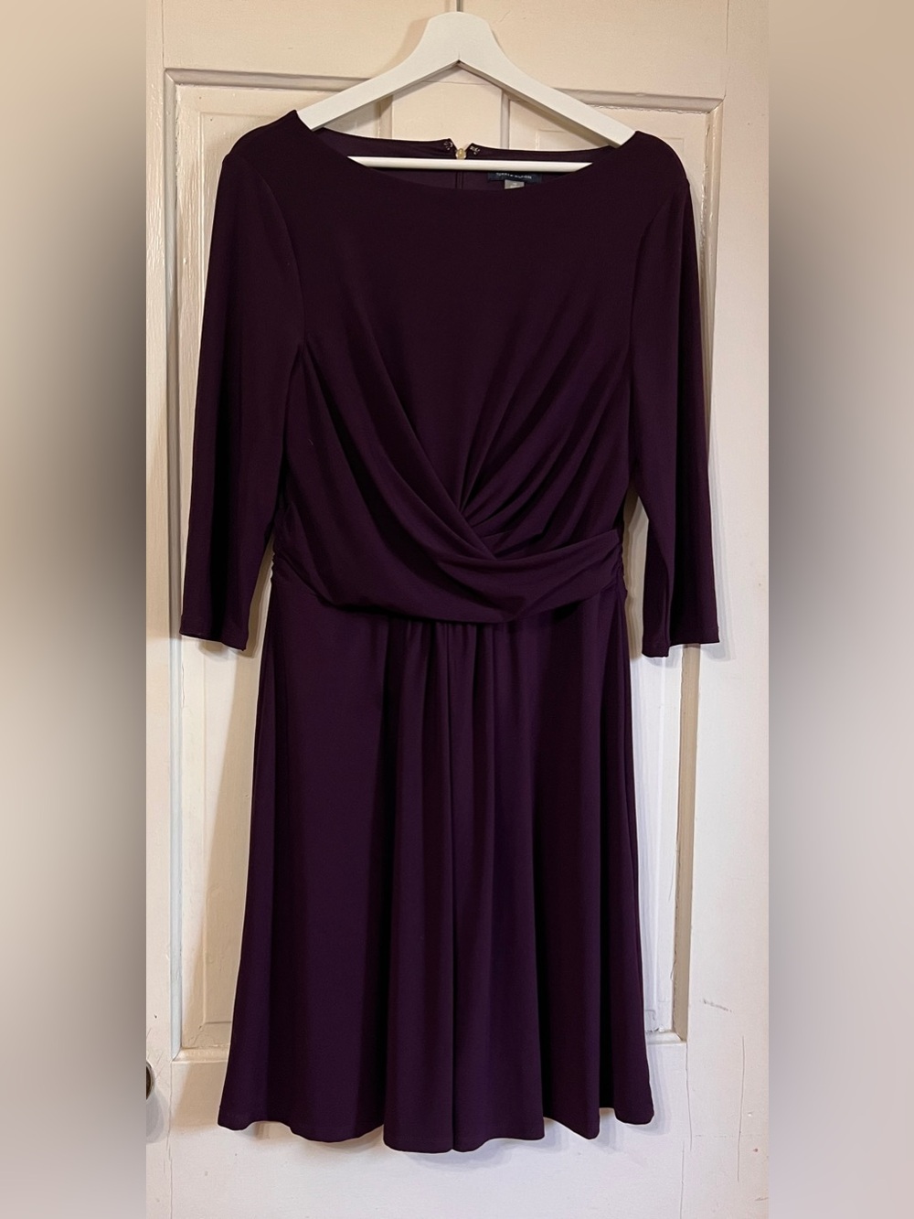 Tommy Hilfiger womens 3/4 Sleeve Boat Neck Jersey Fit & Flare Mini Dress Dress